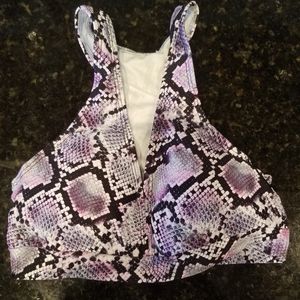 Purple snake sports bra